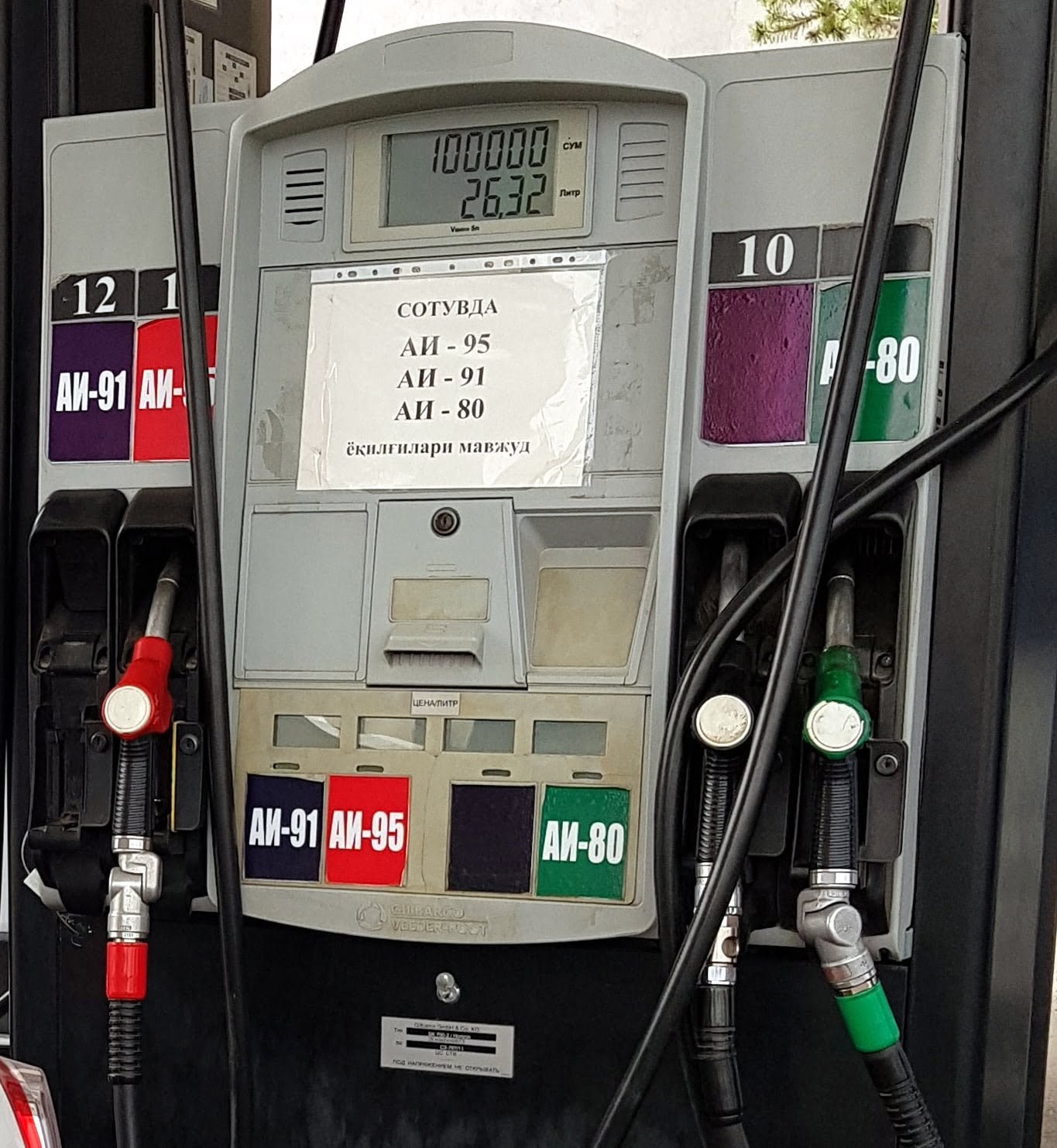 Цена бензина в Узбекистане