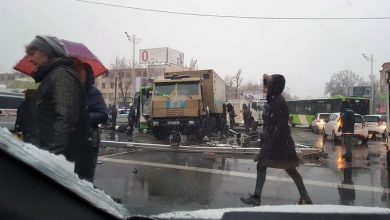 Автобус протаранил инкассаторский грузовик в Ташкенте ДТП Инкассатор Автобус Ташкент