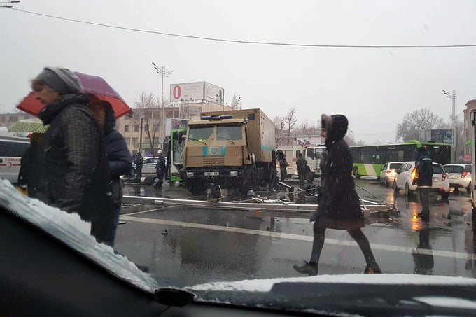 ДТП Инкассатор Автобус Ташкент