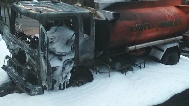 Бензовоз сгорел в Ташкенте