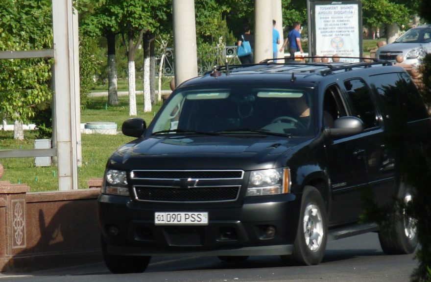 Chevrolet Tahoe Службы безопасности президента Узбекистана с номером PSS