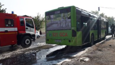 в Ташкенте сгорел автобус - снова Mercedes