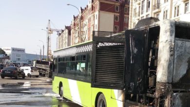 В Ташкенте снова сгорел автобус - третий за последнее время в Ташкенте сгорел автобус - снова Mercedes Benz Low Floor