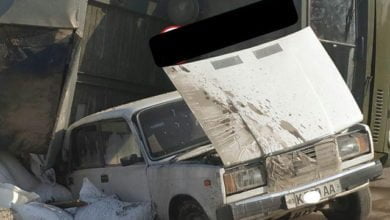 Камаз перевернулся в Ташкенте