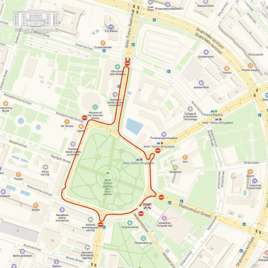 В Ташкенте перекроют ряд центральных улиц (карта) — дороги перекроют для проведения конного парада к Международному олимпийскому дню.