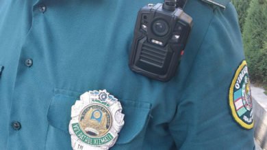 Инспектор ГАИ с боди-камерой в Ташкенте