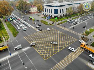 "Вафельная" разметка в Ташкенте: что это такое и зачем она нужна?