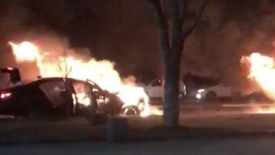 BMW въехал в Lacetti, обе машины сгорели, два человека погибли