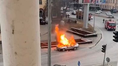 В Ташкенте сгорела Nexia