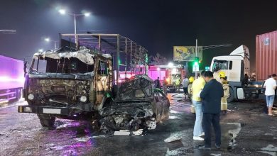 Два грузовика и легковушка столкнулись в Ташобласти. Две машины полностью сгорели (фото и видео)