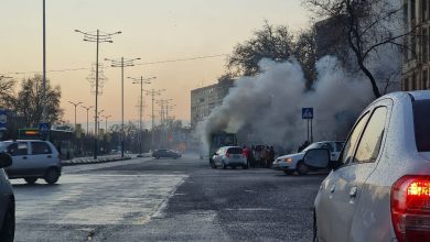 Еще один автобус загорелся в Ташкенте В Ташкенте снова загорелся автобус Mercedes Benz Connecto // фото: https://t.me/KoDnu