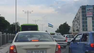 Пробка на дороге в Ташкенте