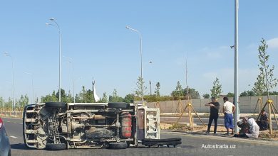 Damas перевернулся в Ташкенте