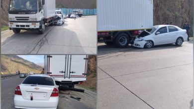 Nexia врезалась в грузовик на перевале Камчик