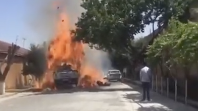 Видео: Грузовик с соломой сгорел в Самарканде