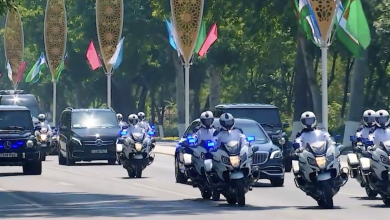 Кортеж Сердара Бердымухамедова в Ташкенте