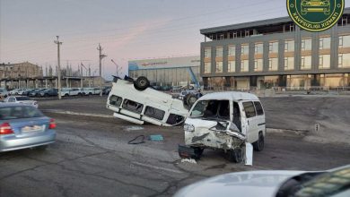 Газель перевернулась в Ташкенте