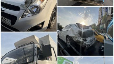 12 автомобилей столкнулись в Ташкенте