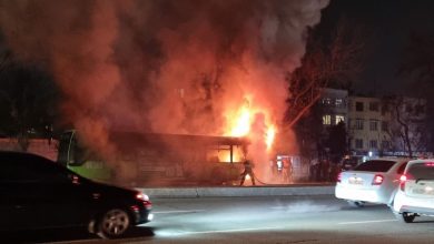 Автобус Mercedes сгорел в Ташкенте. фото: Элина Сакаева / «Газета.uz»