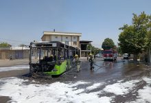 Mercedes сгорел в Ташкенте
