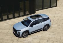Голубой кроссовер Hyundai Mufasa с панорамной крышей, вид сверху
