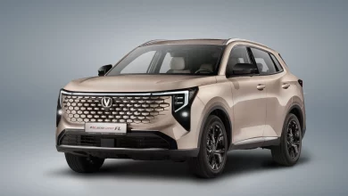 Бронзовый Changan CS55 Plus FL спереди сбоку