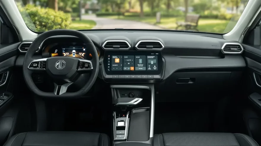 MG ZS в Узбекистане: цена и технические характеристики - 3 Салон MG ZS: экран мультимедиа над центральной консолью и цифровая приборная панель