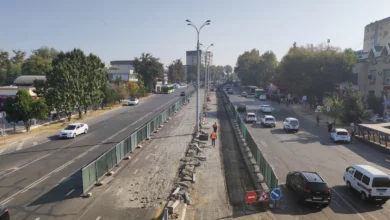 Строительство выделенной полосы для автобусов в Ташкенте